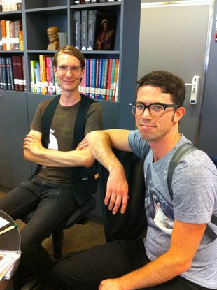 Scott with Antti at the Helsinki Nat'l Music Library